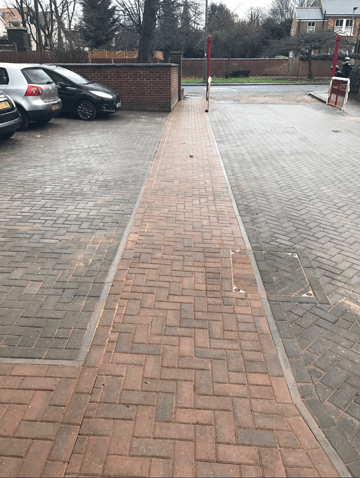 block paving at care home in Finchley
